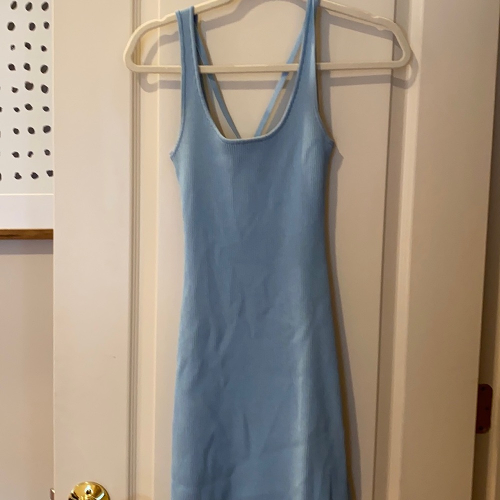 Zara blue body con dress